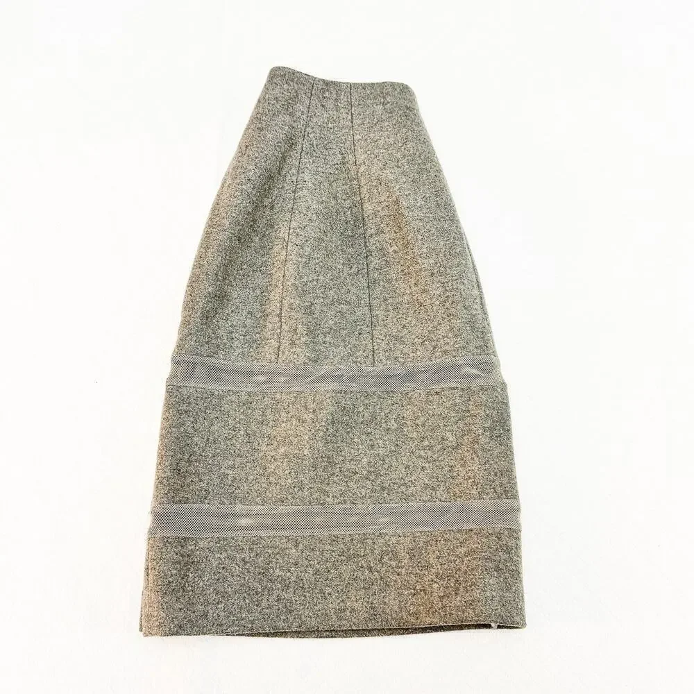 Madewell Gray Banded Pattern Pencil Skirt Wool Size 2